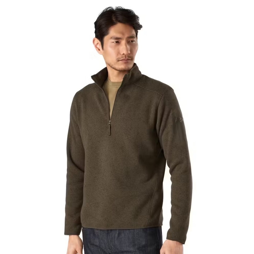 Arcteryx Covert 1/2 Zip Fleece Men S Olive Green Pullover Sleeve Pocket